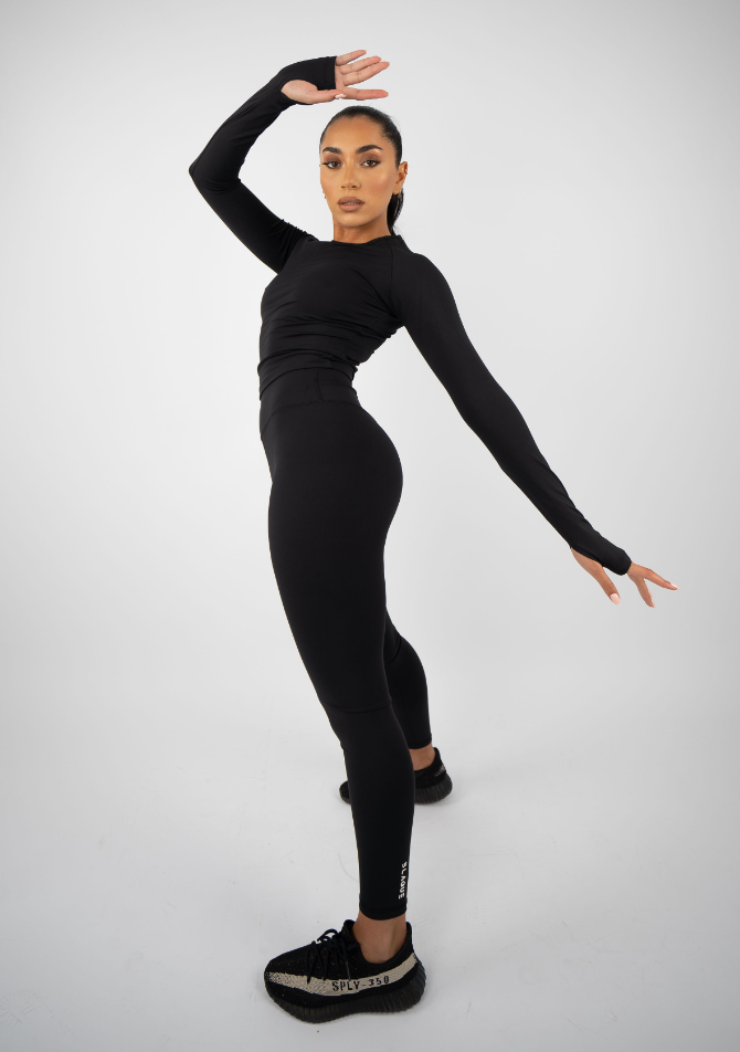 Enhance Long Sleeve Top - Black