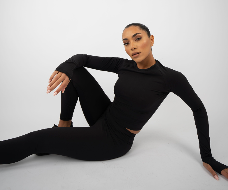 Enhance Long Sleeve Top - Black