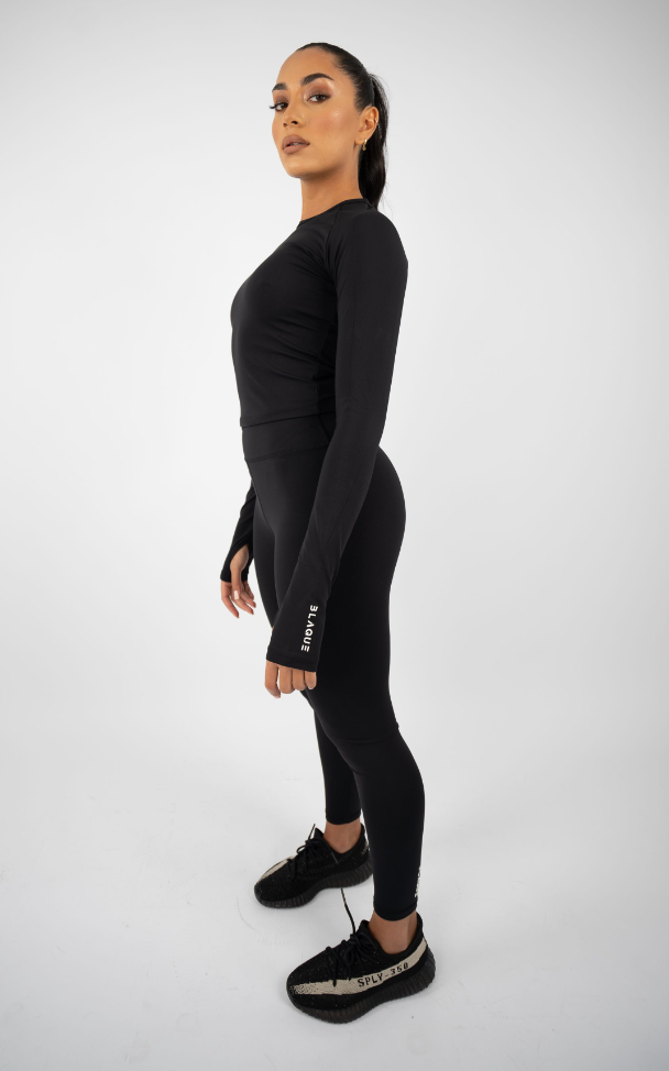 Enhance Long Sleeve Top - Black