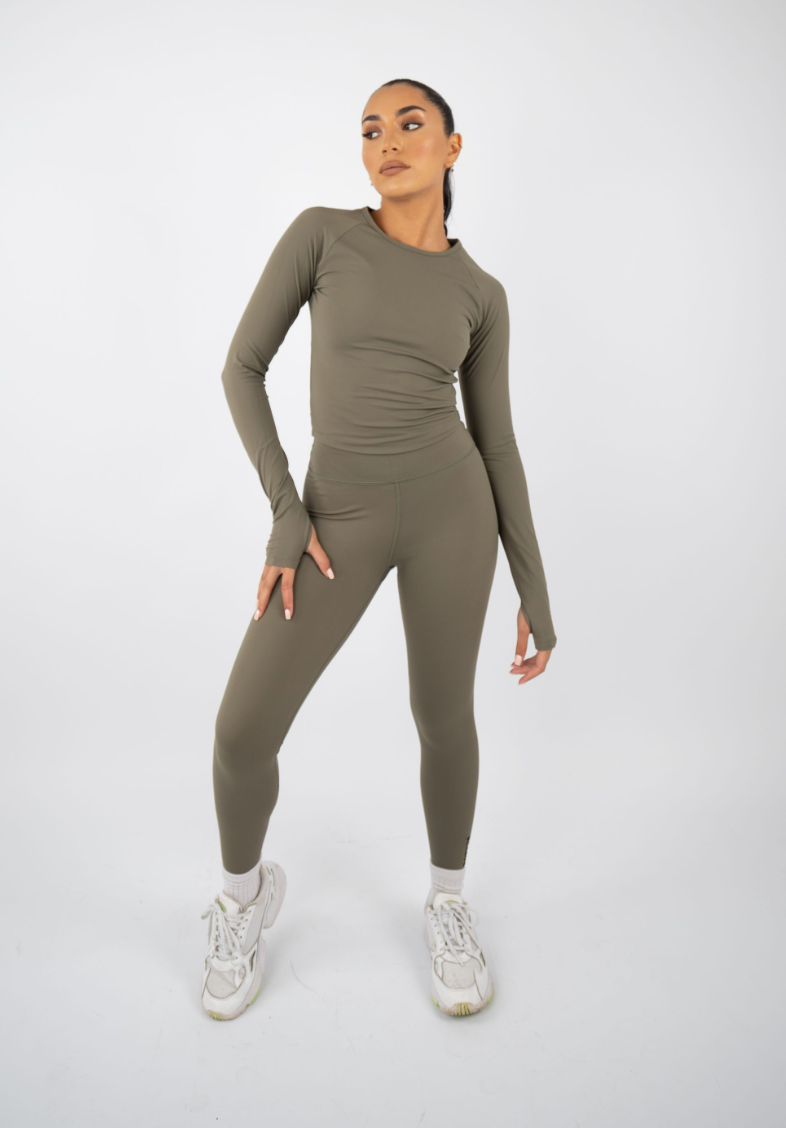 Enhance Long Sleeve Top - Moss