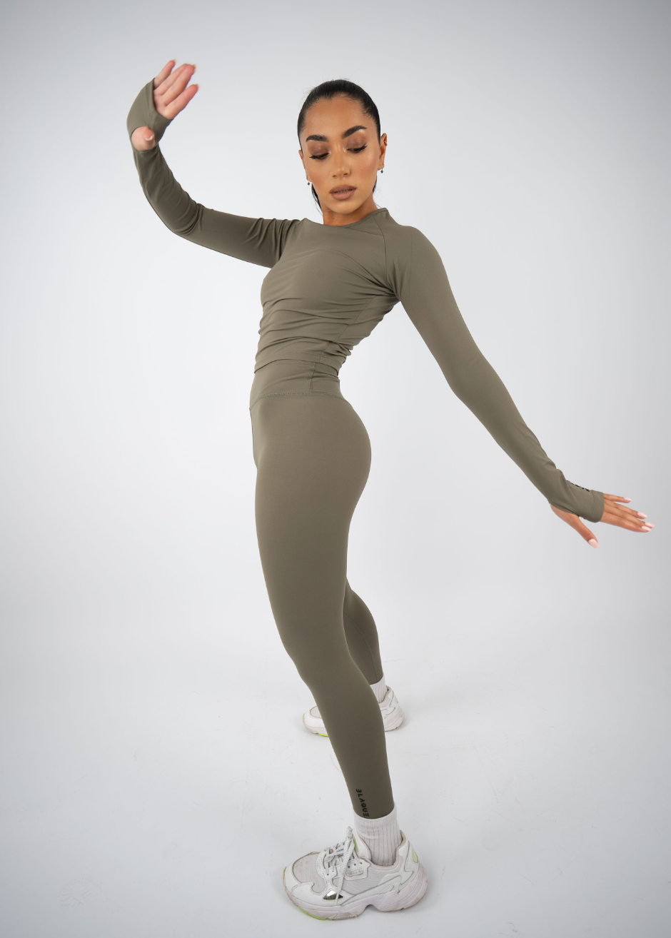 Enhance Long Sleeve Top - Moss