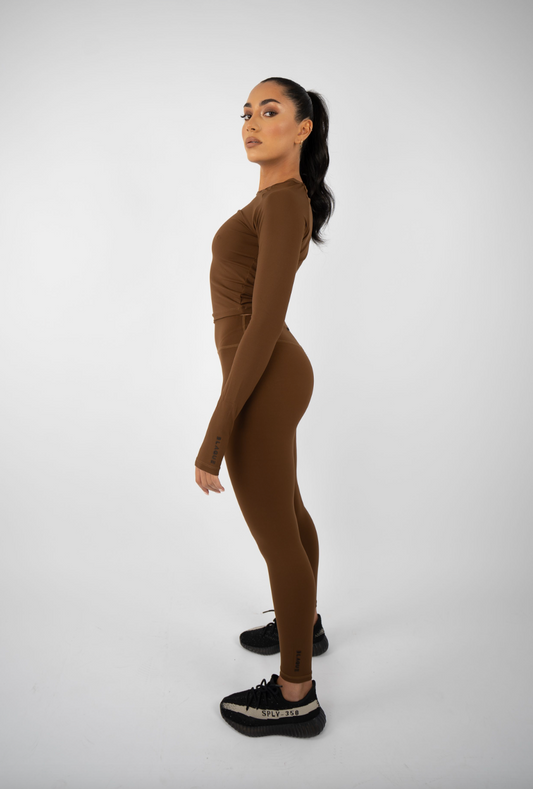 Enhance Long Sleeve Top - Sepia