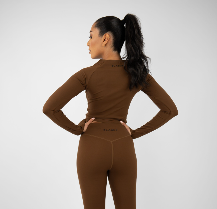 Enhance Long Sleeve Top - Sepia