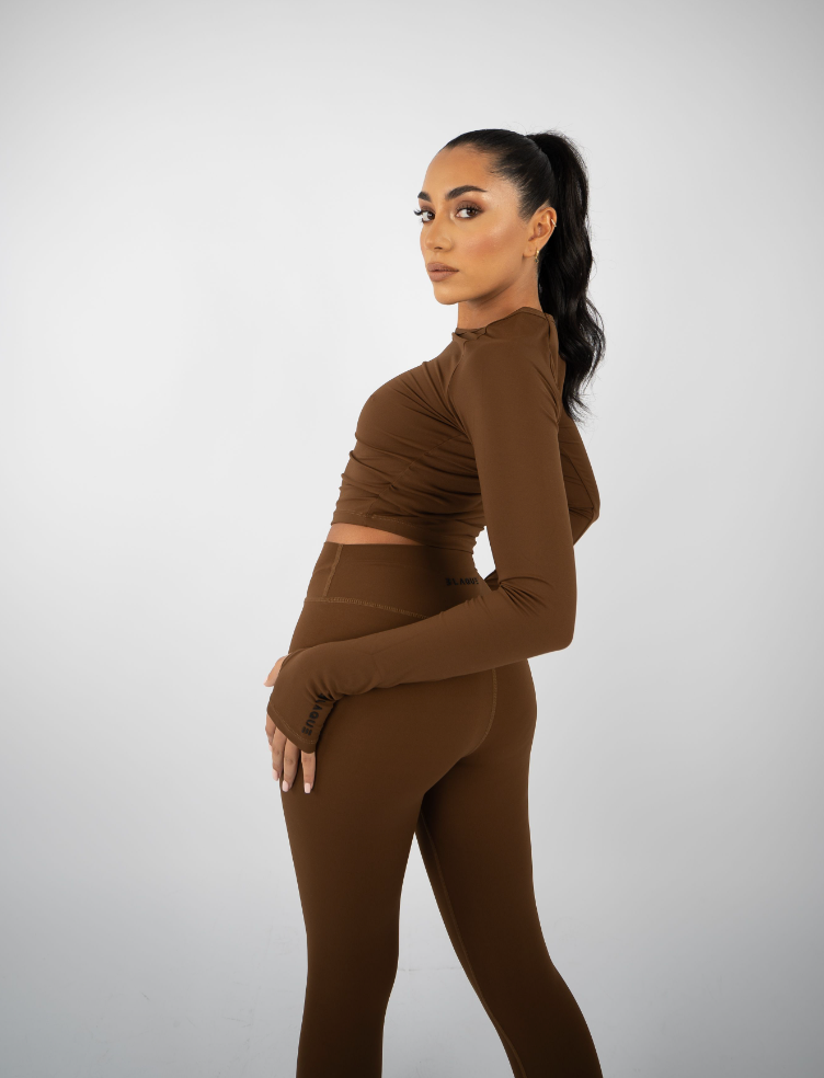 Enhance Long Sleeve Top - Sepia